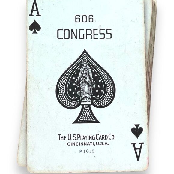 Congress Boxed Bridge Set Vintage Bridge Score Pad Book Bicycle Card Tray Bundle - Picture 11 of 16